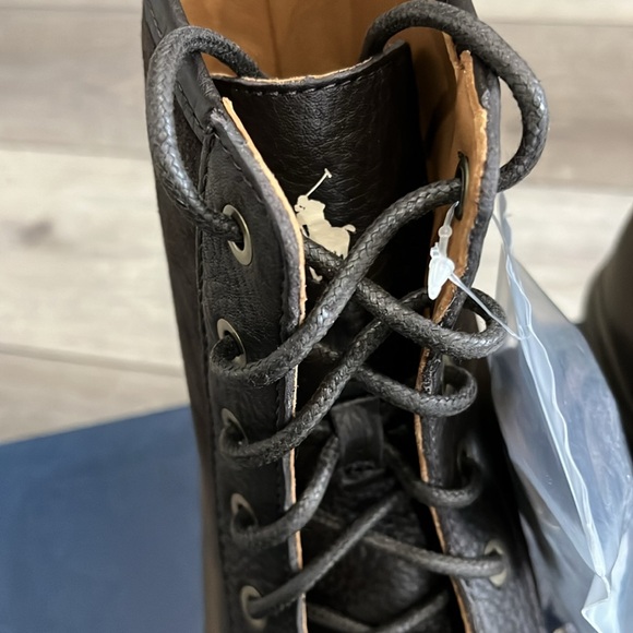 Polo Ralph Lauren Declan Winter Rain Duck boots black mens tumbled wax leather - Picture 5 of 10
